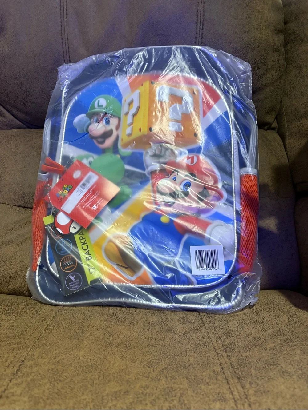 Nintendo Mario Brothers Full Size Backpack with Laptop Padding - New in Package